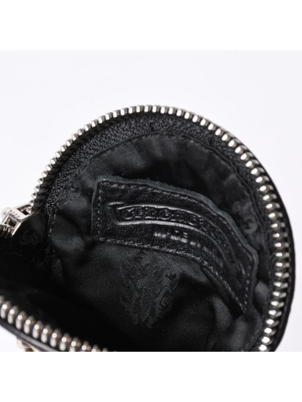 Chrome Hearts Paper with Chain Cross Patch Leather Wallet 925 Sterling Silver